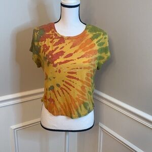 Tie dye crop top size medium t-shirt boho hippie tee